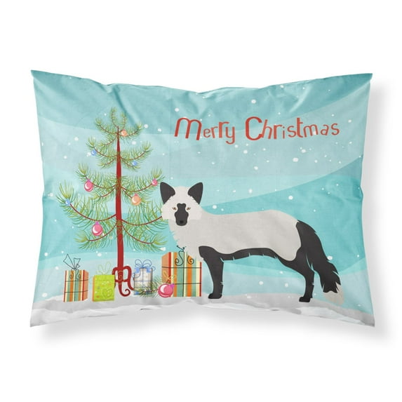 Carolines Treasures BB9238PILLOWCASE Silver Fox Christmas Fabric Standard Pillowcase Teal Standard multicolor