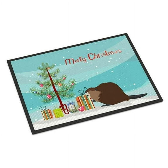 Caroline's Treasures BB9240JMAT Eurasian Beaver Christmas Door Mat, Indoor Rug or Outdoor Welcome Mat 24x36 Doormat ,