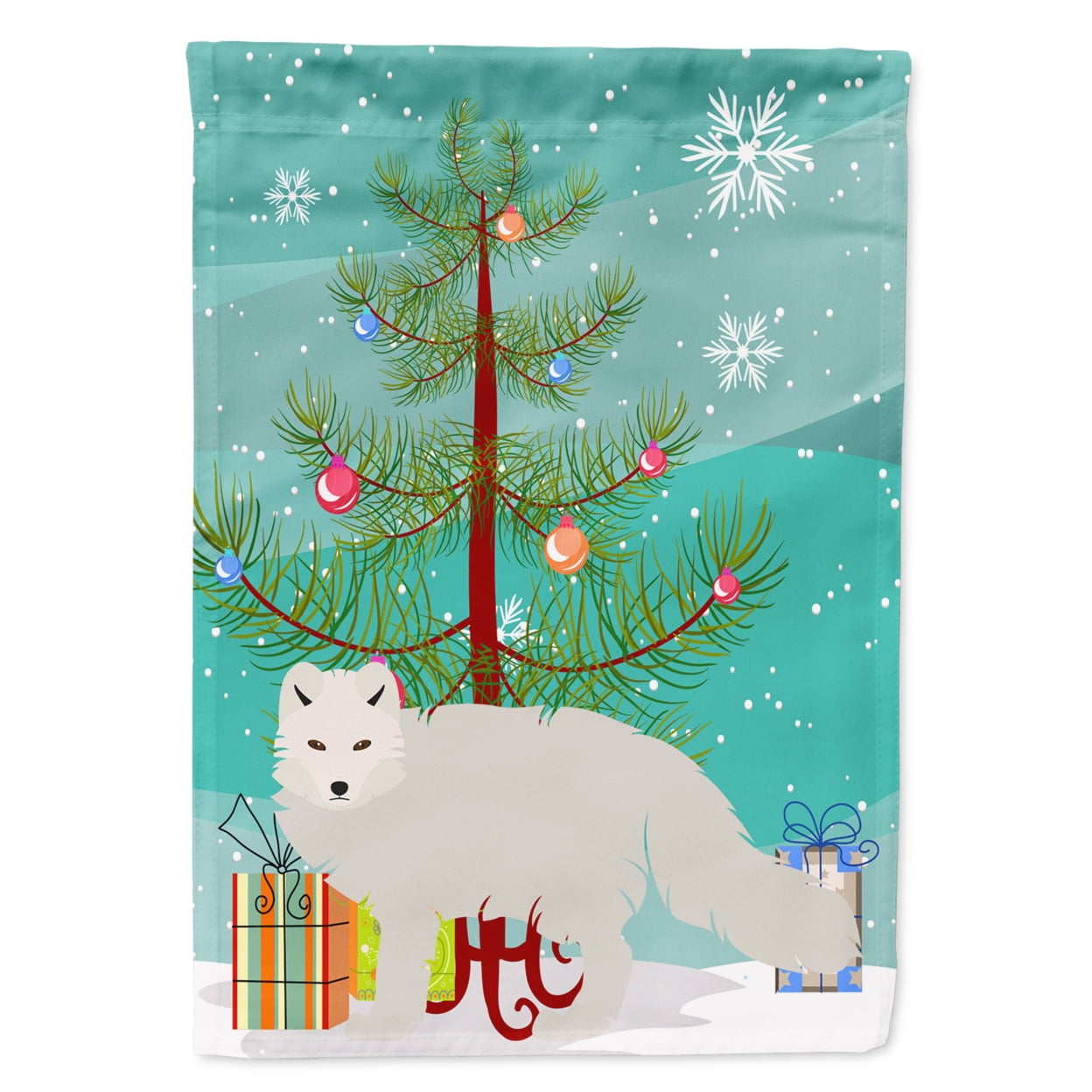 Caroline's Treasures BB9244GF White Arctic Fox Christmas Flag Garden Size , Small, multicolor