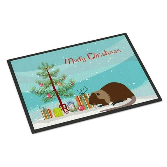 Caroline's Treasures BB9246MAT Coypu Nutria River Rat Christmas Door Mat, Indoor Rug or Outdoor Welcome Mat 18x27
