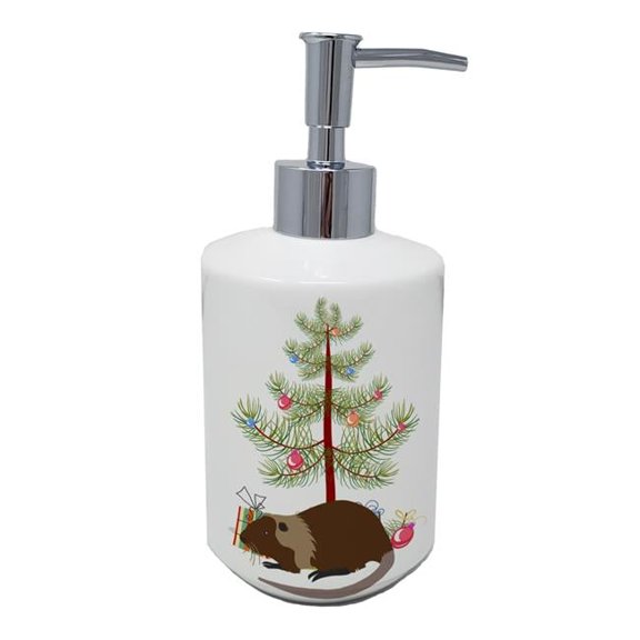 Carolines Treasures BB9246SOAP 7 x 3.5 in. Unisex Coypu Nutria River Rat Christmas Ceramic Soap Dispenser, Teal
