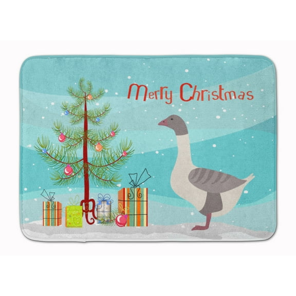 Carolines Treasures BB9268RUG Buff Grey Back Goose Christmas Machine Washable Memory Foam Mat Teal 19 X 27" multicolor