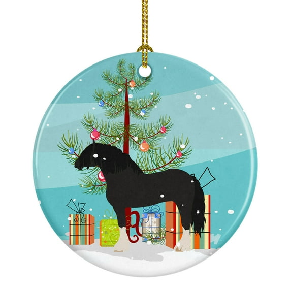 Carolines Treasures BB9271CO1 Pomeranian Rogener Goose Christmas Ceramic Ornament 3 in multicolor
