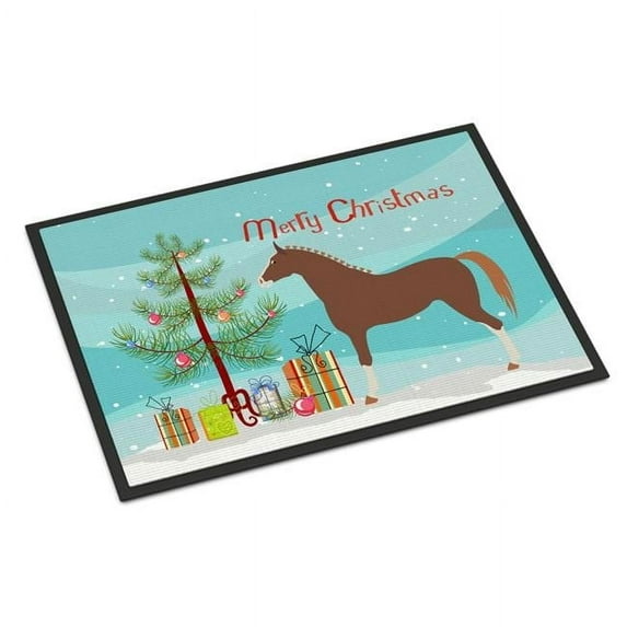 Caroline's Treasures BB9276MAT Hannoverian Horse Christmas Door Mat, Indoor Rug or Outdoor Welcome Mat 18x27 Doormat ,