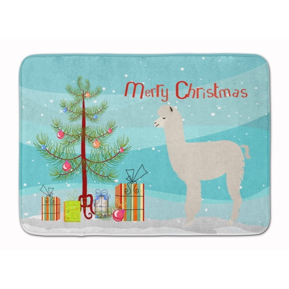 Carolines Treasures BB9286RUG Alpaca Christmas Machine Washable Memory Foam Mat Teal 19 X 27" multicolor