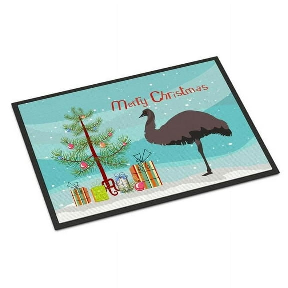 Caroline's Treasures BB9289MAT Emu Christmas Door Mat, Indoor Rug or Outdoor Welcome Mat 18x27 Doormat , 27"L x 18"W,