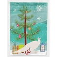 thumbnail image 1 of Caroline's Treasures BB9293GF White Peacock Peafowl Christmas Flag Garden Size , Small, multicolor, 1 of 3
