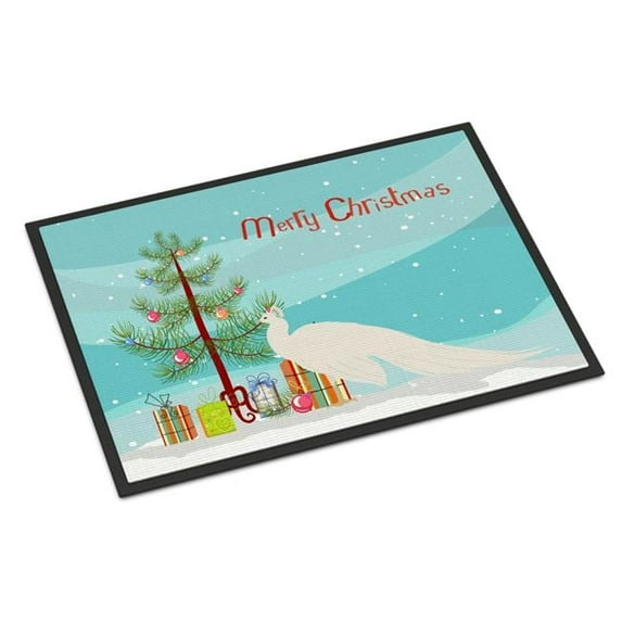 Carolines Treasures BB9293JMAT White Peacock Peafowl Christmas Indoor or Outdoor Mat, 24 x 36 in.