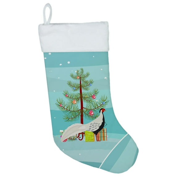 Carolines Treasures BB9296CS Silver Pheasant Christmas Christmas Stocking Large multicolor
