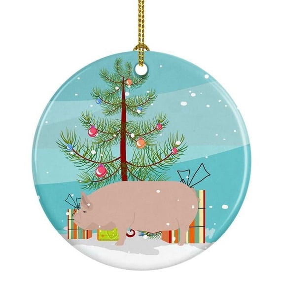Carolines Treasures BB9304CO1 Welsh Pig Christmas Ceramic Ornament