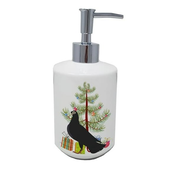 Carolines Treasures BB9314SOAP 7 x 3.5 in. Unisex Budapest Highflyer Pigeon Christmas Ceramic Soap Dispenser, Teal