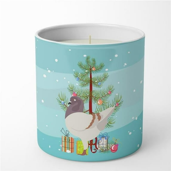 Carolines Treasures BB9316CDL 3.75 x 3.25 in. Unisex German Modena Pigeon Christmas 10 oz Decorative Soy Candle, Teal