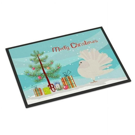 Caroline's Treasures BB9317JMAT Silver Fantail Pigeon Christmas Door Mat, Indoor Rug or Outdoor Welcome Mat 24x36