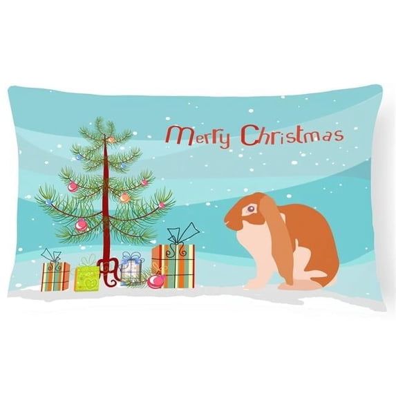 English Lop Rabbit Christmas Canvas Fabric Decorative Pillow