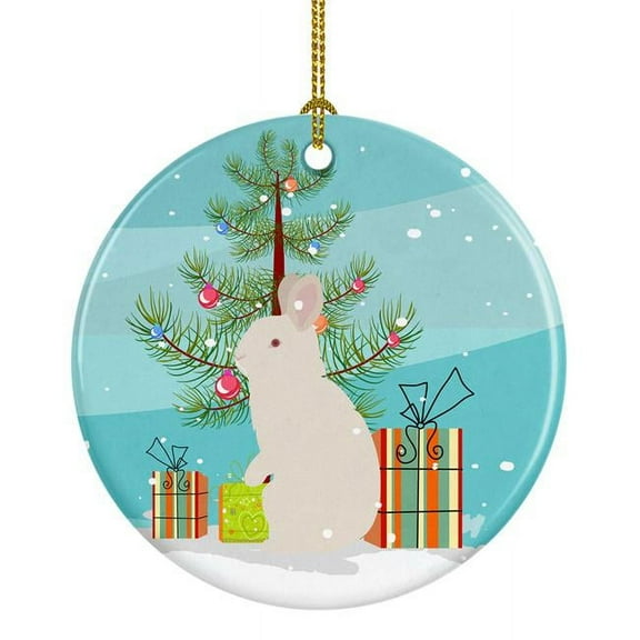 Carolines Treasures BB9332CO1 New Zealand White Rabbit Christmas Ceramic Ornament