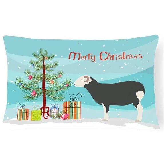 Carolines Treasures BB9337PW1216 Herwick Sheep Christmas Canvas Fabric Decorative Pillow, Teal, 12H x16W, multicolor