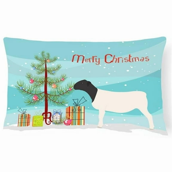 Carolines Treasures BB9345PW1216 Dorper Sheep Christmas Canvas Fabric Decorative Pillow, Teal, 12H x16W, multicolor