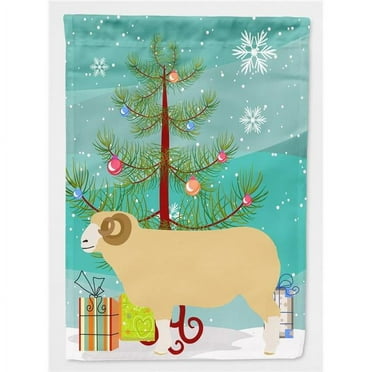 Carolines Treasures BB9347CHF Horned Dorset Sheep Christmas Flag - Canvas House Size