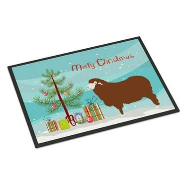 Carolines Treasures BB9348MAT Merino Sheep Christmas Indoor or Outdoor Mat, 18 x 27 in.