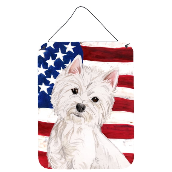 Carolines Treasures BB9359DS1216 Westie Patriotic Wall or Door Hanging Prints 12WX16H multicolor