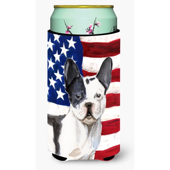 Carolines Treasures BB9372TBC Black White French Bulldog Patriotic Tall Boy Beverage Insulator Hugger Tall Boy