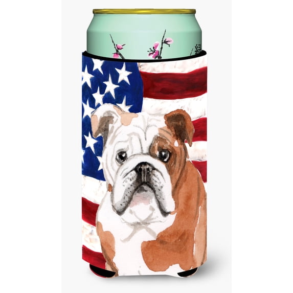 Carolines Treasures BB9381TBC English Bulldog Patriotic Tall Boy Beverage Insulator Hugger Tall Boy multicolor