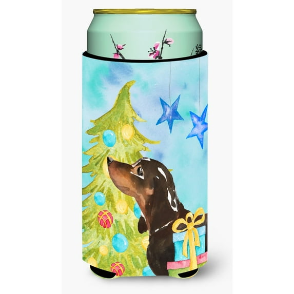 Carolines Treasures BB9405TBC Black and Tan Dachshund Christmas Tall Boy Beverage Insulator Hugger Tall Boy multicolor