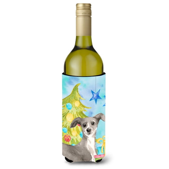 Carolines Treasures BB9422LITERK Italian Greyhound Christmas Wine Bottle Beverge Insulator Hugger Wine Bottle