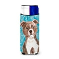 thumbnail image 1 of Carolines Treasures BB9462MUK Red Staffie Bull Terrier Winter Michelob Ultra Hugger for slim cans  Slim Can multicolor, 1 of 3