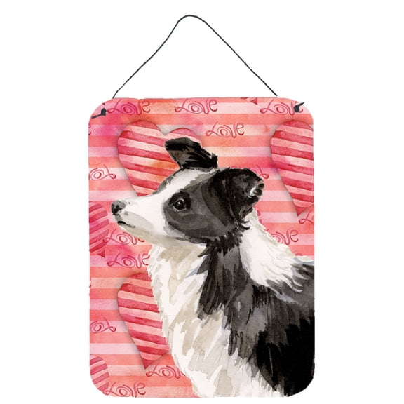 Carolines Treasures BB9478DS1216 Border Collie Love Wall or Door Hanging Prints 12WX16H multicolor