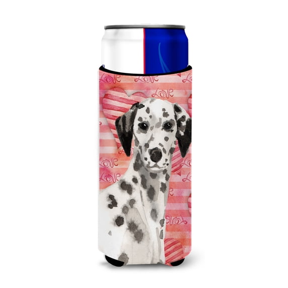 Carolines Treasures BB9485MUK Dalmatian Love Michelob Ultra Hugger for slim cans Slim Can multicolor
