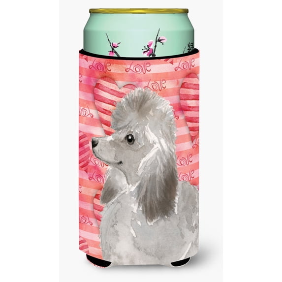 Carolines Treasures BB9490TBC Grey Standard Poodle Love Tall Boy Beverage Insulator Hugger Tall Boy multicolor