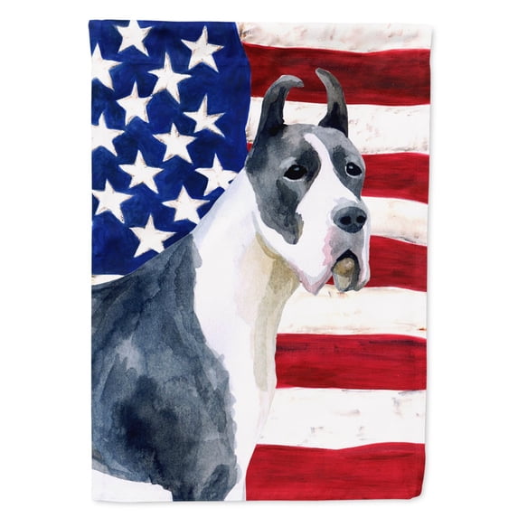 Carolines Treasures BB9643GF Harlequin Great Dane Patriotic Flag Garden Size  Small multicolor