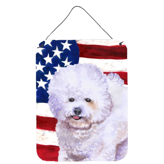 Carolines Treasures BB9648DS1216 Bichon Frise Patriotic Wall or Door Hanging Prints 12WX16H multicolor