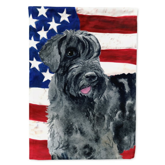 Carolines Treasures BB9660GF Giant Schnauzer Patriotic Flag Garden Size Small multicolor