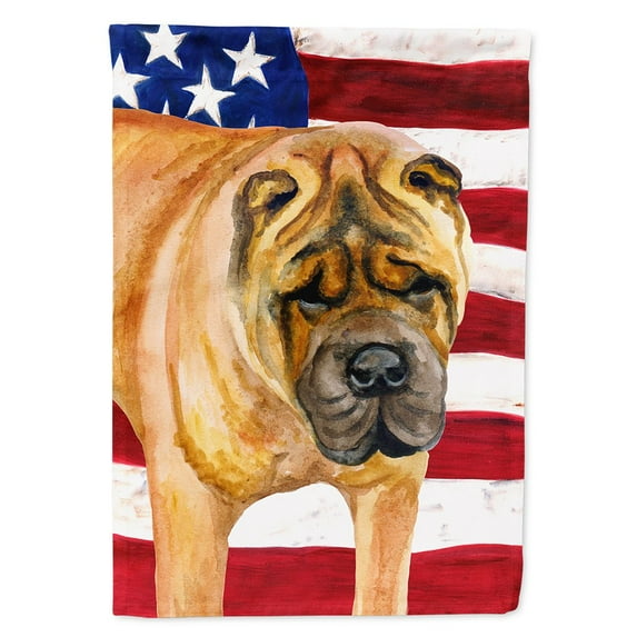 Carolines Treasures BB9661CHF Shar Pei Patriotic Flag Canvas House Size Large multicolor