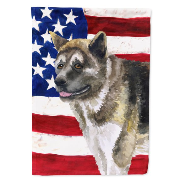 Carolines Treasures BB9669GF American Akita Patriotic Flag Garden Size  Small multicolor