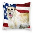 thumbnail image 1 of Carolines Treasures BB9670PW1818 Irish Wolfhound Patriotic Fabric Decorative Pillow  18H x18W multicolor, 1 of 2