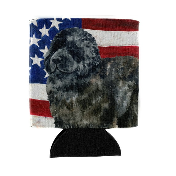 Carolines Treasures BB9671CC Newfoundland Patriotic Can or Bottle Hugger  Can Hugger multicolor