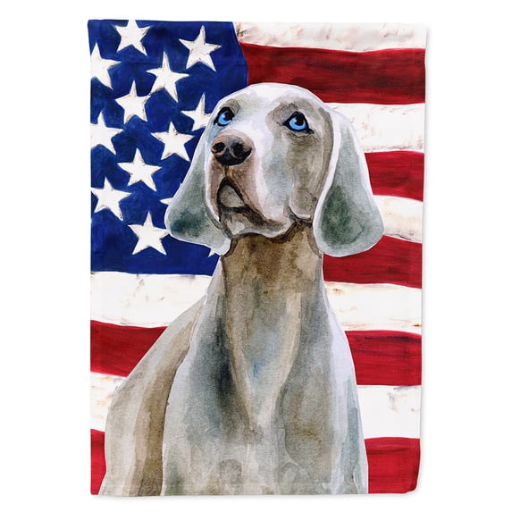 Carolines Treasures BB9674CHF Weimaraner Patriotic Flag Canvas House Size Large multicolor