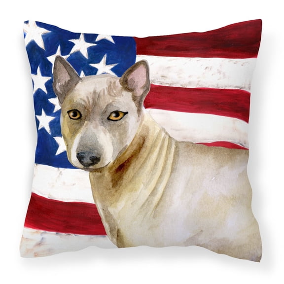 Carolines Treasures BB9680PW1818 Thai Ridgeback Patriotic Fabric Decorative Pillow 18H x18W multicolor
