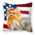 thumbnail image 1 of Carolines Treasures BB9685PW1414 Yorkshire Terrier Patriotic Fabric Decorative Pillow 14Hx14W multicolor, 1 of 4