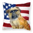thumbnail image 1 of Carolines Treasures BB9687PW1818 Brussels Griffon Patriotic Fabric Decorative Pillow  18H x18W multicolor, 1 of 2