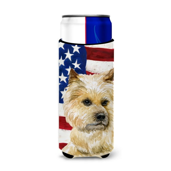 Carolines Treasures BB9690MUK Cairn Terrier Patriotic Michelob Ultra Hugger for slim cans Slim Can multicolor