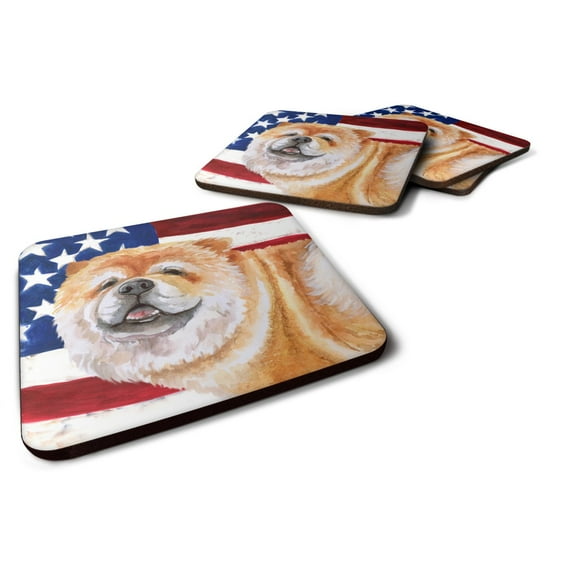 Carolines Treasures BB9695FC Cane Corso Patriotic Foam Coaster Set of 4 3 1/2 x 3 1/2 multicolor