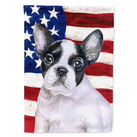 Carolines Treasures BB9710CHF French Bulldog Black White Patriotic Flag Canvas House Size Large multicolor
