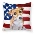 thumbnail image 1 of Carolines Treasures BB9713PW1818 Jack Russell Terrier 2 Patriotic Fabric Decorative Pillow  18H x18W multicolor, 1 of 2