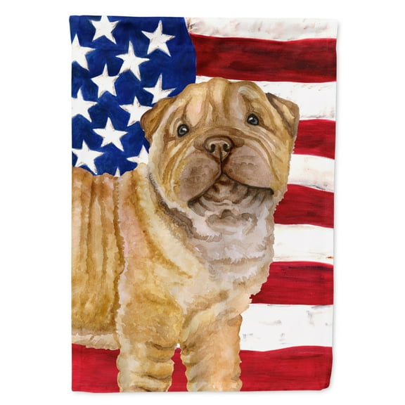 Carolines Treasures BB9719GF Shar Pei Puppy Patriotic Garden Flag
