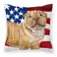 thumbnail image 1 of Carolines Treasures BB9719PW1818 Shar Pei Puppy Patriotic Fabric Decorative Pillow  18H x18W multicolor, 1 of 2