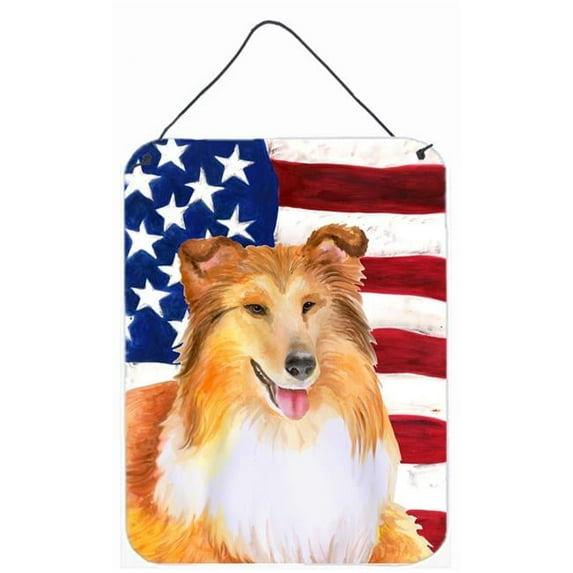 Carolines Treasures BB9720DS1216 Sheltie Patriotic Wall or Door Hanging Prints 12WX16H multicolor